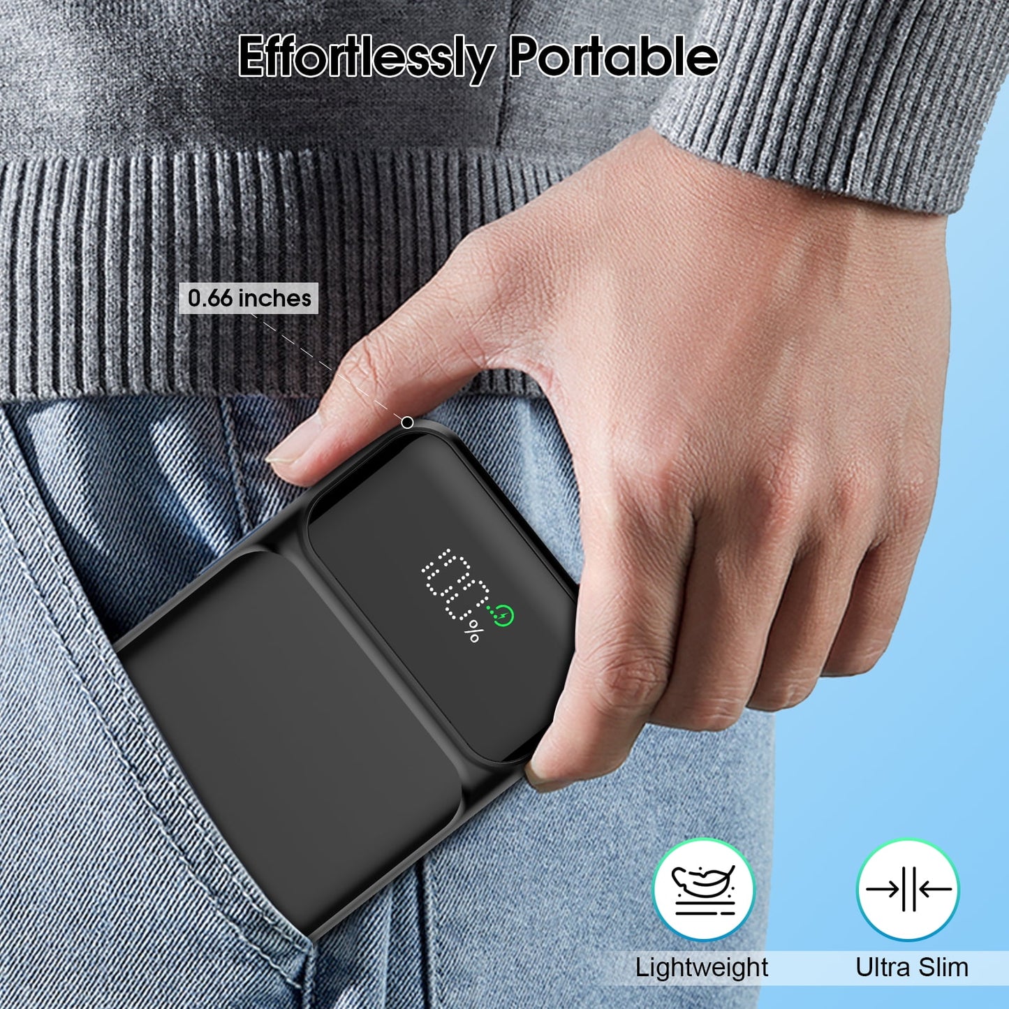 Portable Charger 10000mAh Power Bank with PD 22.5w Fast Charging, USB C in&out External Battery Pack, Portable Cell Phone Charger for iPhone 16 15 14 /Pro/Pro Max/Plus Samsung S23 S22 Android Phone