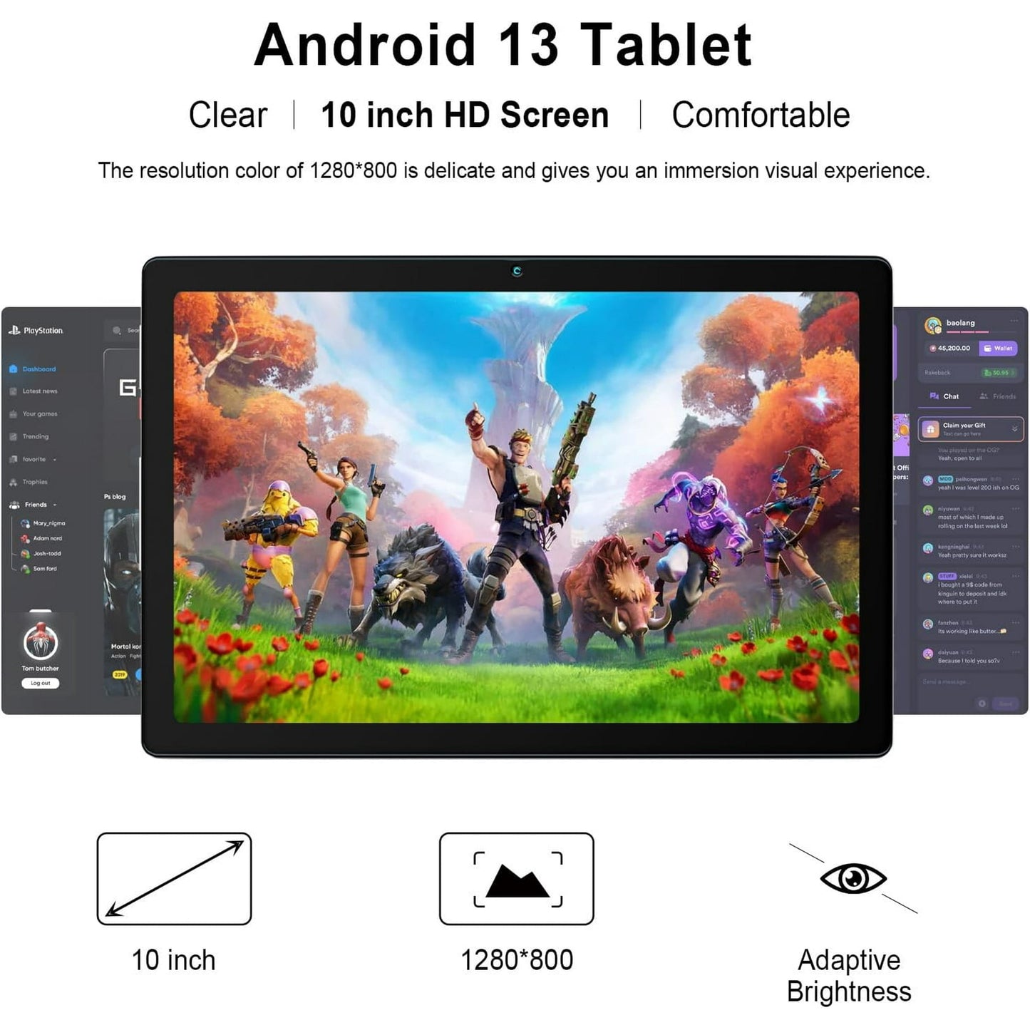 AEEZO 10 inch Tablet Android 13 Tablets, Quad-Core Tablet PC, 6GB RAM, 64GB ROM, 128GB Expand, 5000mAh, 1280x800 HD Touch Screen, 5MP+8MP, Wifi, Dual Camera - Grey