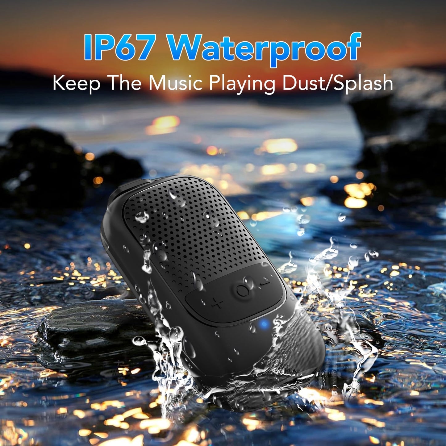 Wearable Bluetooth Speaker Clip-On Wireless Water-Resistant Mini Speaker