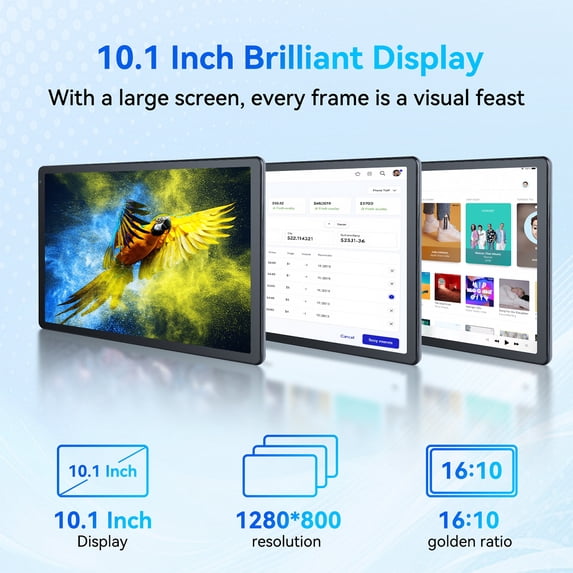 Gstrlinen 10.1 Inch Tablet, 24GB RAM 128GB ROM, Octa-Core Processor, Wi-Fi 6, Gray