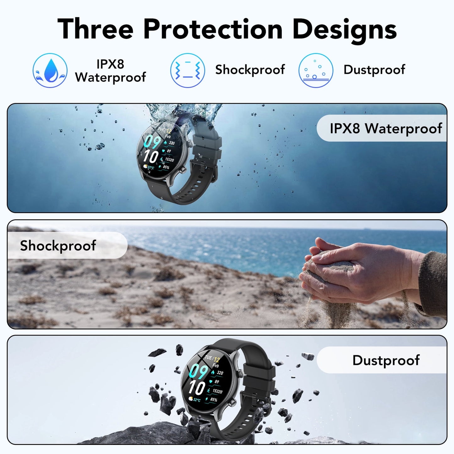 2025 New Men's Smart Watch, 1.39" HD Screen Fitness Tracker with Bluetooth Calling (Answer/Make/Message), IPX8 Waterproof, 100+ Sports Modes, Smartwatch Fits for Android and iPhone, for Gift Black