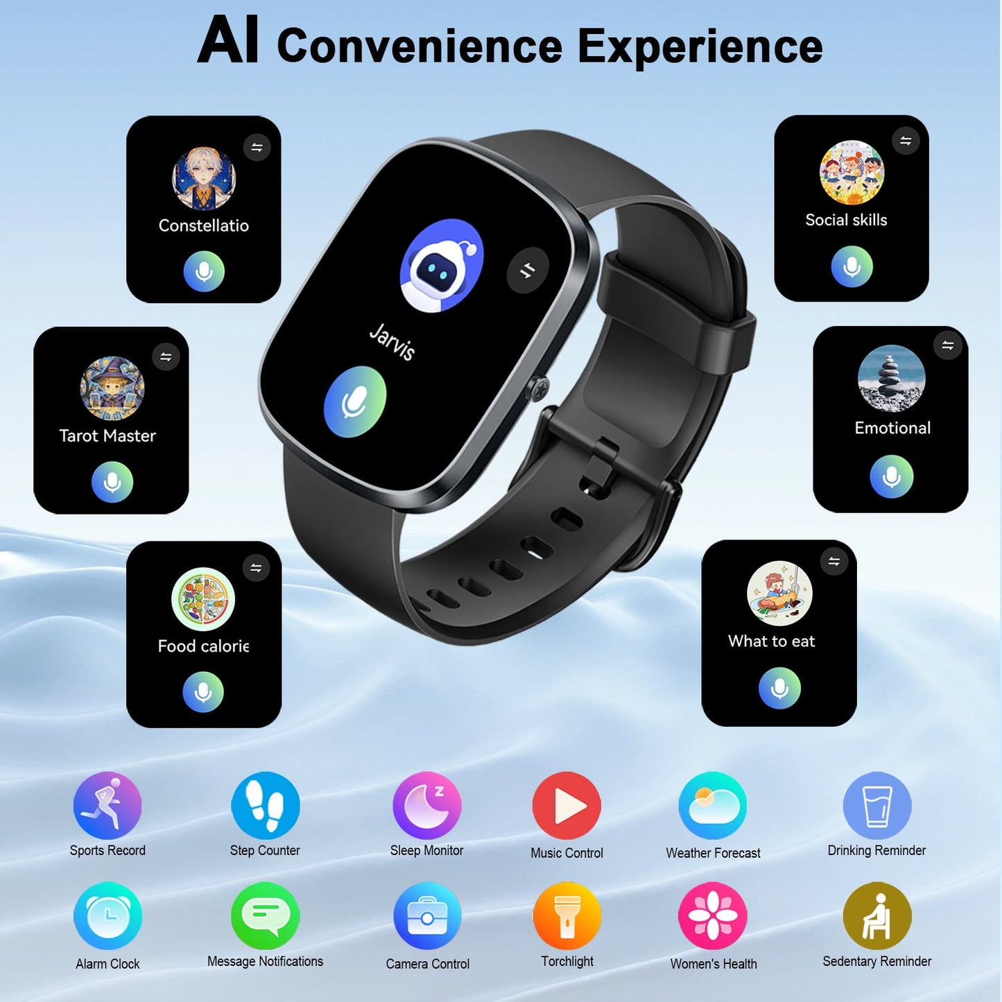 AI Smart Watch for Women Men 1.91" HD Touch Screen with Dual-Mode Smart Bluetooth Call and Voice Assistant 100+ Sport Modes IPX7 Waterproof Fitness Watch for Android/iPhone