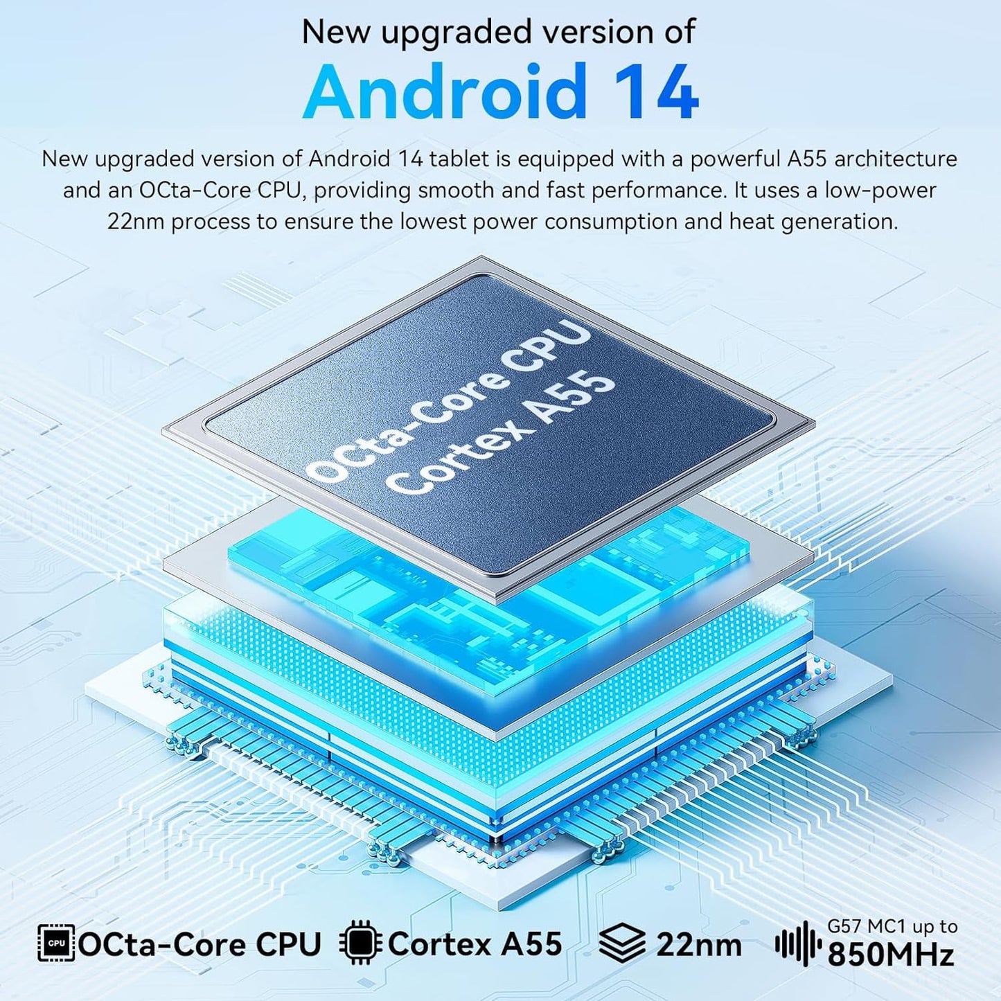 Bestski 10.1'' Android 14 Tablet with Octa-core Processor 10GB RAM 128GB ROM/1 TB Expansion HD IPS Touchscreen,Wi-Fi 6, BT 5.0, Dual Camera,Widevine L1,Gray