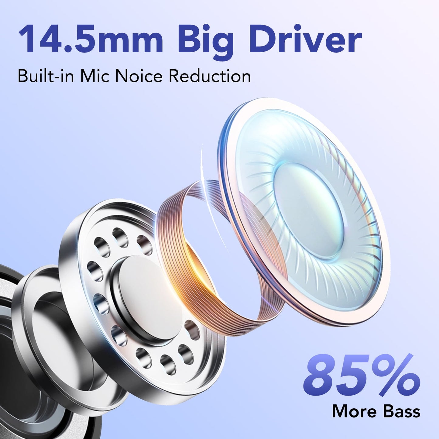 Tikland Wireless Earbuds 120H Bluetooth 5.3 Headphone Sport, 2025 Bluetooth Earbuds Stereo Deep Bass Over Ear Bud with Earhooks, ENC Noise Cancelling, IPX7 Waterproof Earphone Fits for Android iPhone