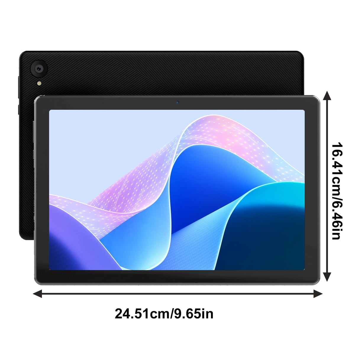 AEEZO Android 14 Tablet 10.1 inch Tablet, 8GB RAM + 64GB ROM (1TB TF), Octa-Core 2.0 GHz, WiFi 6, Bluetooth 5.0, Widevine L1, 5MP + 8MP, 5000mAh, Black