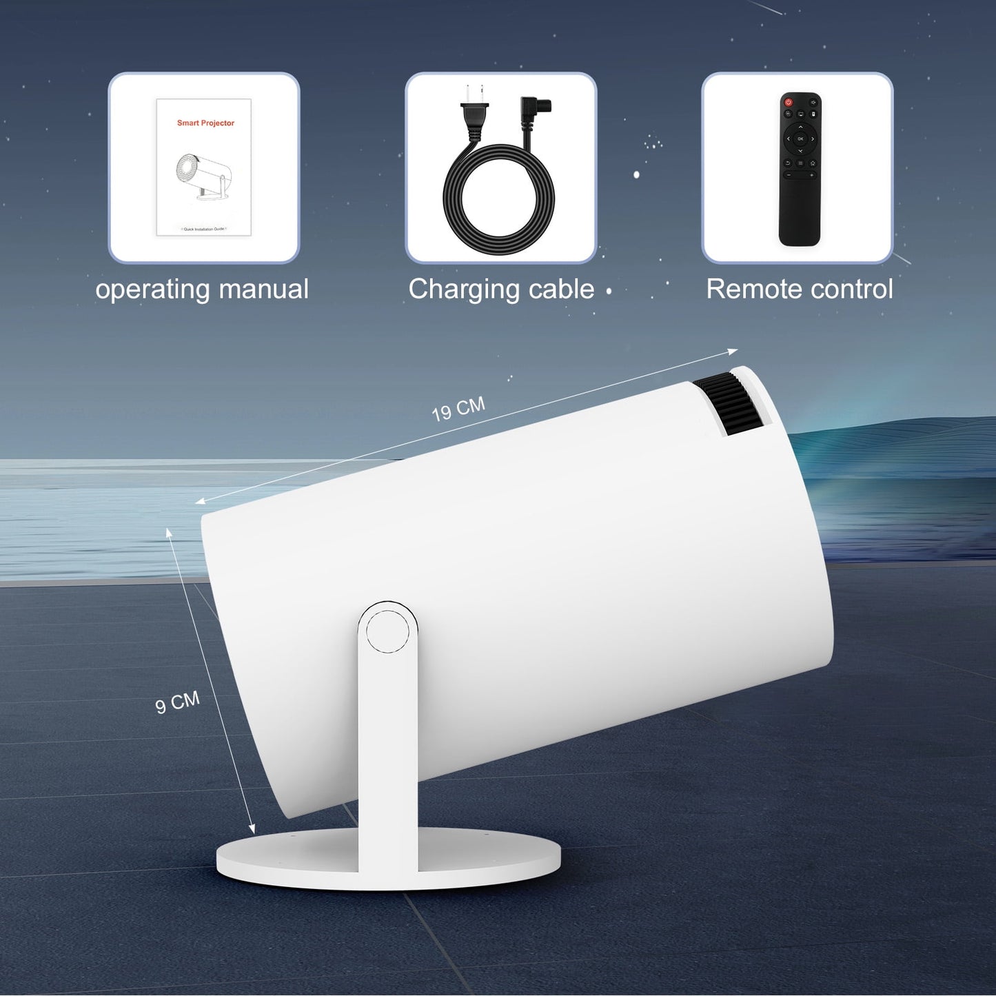 AEEZO Mini Projector with WIFI 6 and Bluetooth, 4K 1080P Support,Portable 180° Rotatable 130'' Screen Movie Projector Auto Keystone Compatible for Laptop, PC, Smartphone