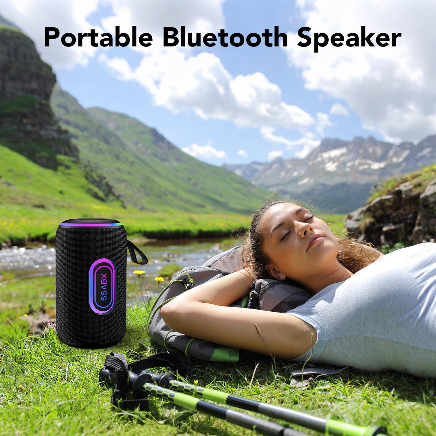 Portable Bluetooth Speaker, IPX7 Waterproof Wireless Speaker, 35W Loud Stereo Sound, 30H Playtime, 10 Colorful RGB Lights, TWS Pairing, Bluetooth 5.3 for Outdoor/Home/Party, Gift Ideas
