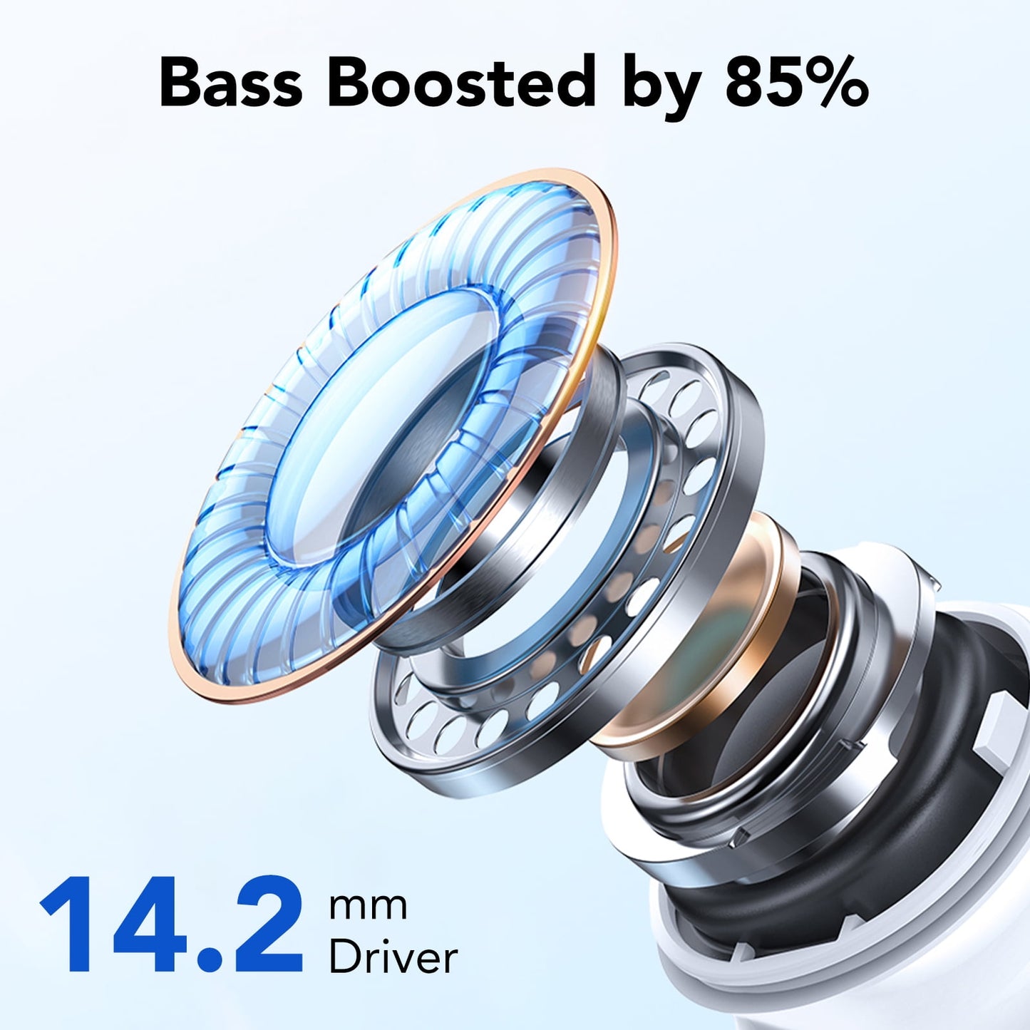 Wireless Earbuds, Bluetooth Headphones 5.4, Bass Boost 85%, 50Hrs Playtime Bluetooth Earbuds with 4 ENC Call Noise Cancelling Mics, IP7 Waterproof Sports Ear buds for Android iOS Black