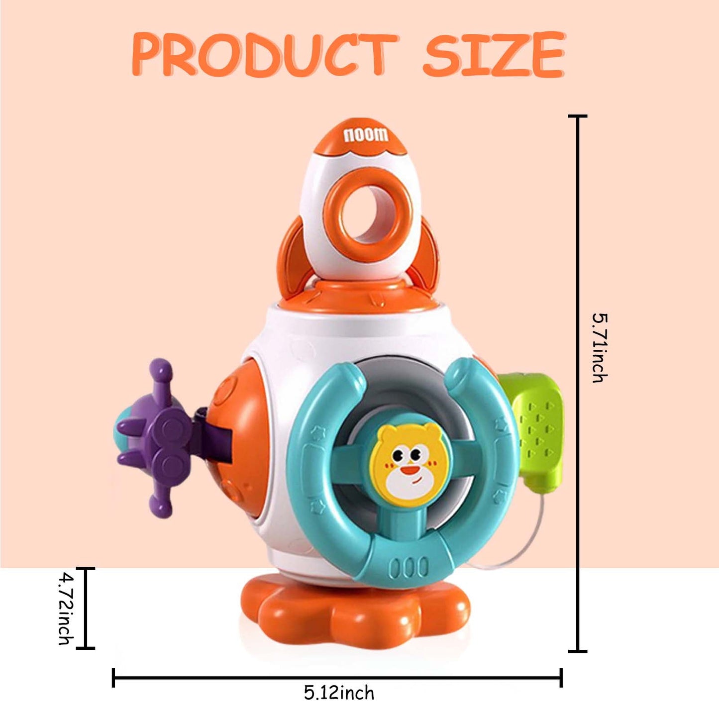 QXQ Montessori Toddler Toys for 1-3, 6 in 1 Travel Activities Busy Board Cube, Baby Sensory Toys for 6-12 18 Months Baby Gifts, One 2 3 Year Old Infant Boys Girls Educational Learning Toys (Rocket)