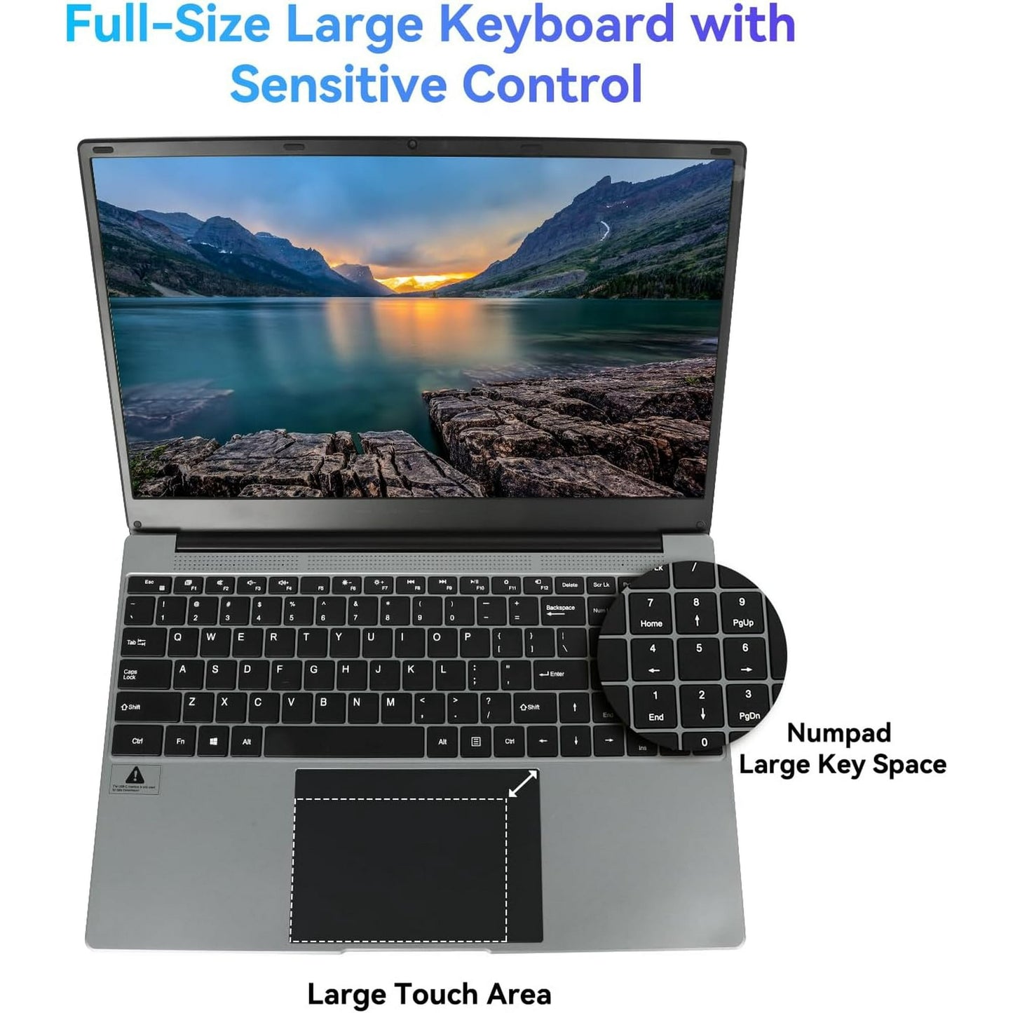 15.6''Laptop 12GB DDR4 512GB SSD, Quad-Core Intel Celeron N5095 Processors, 1080P Ips Fhd Display Laptop Computer, Numeric Keypad,Bluetooth 4.2, 2.4/5G Wifi