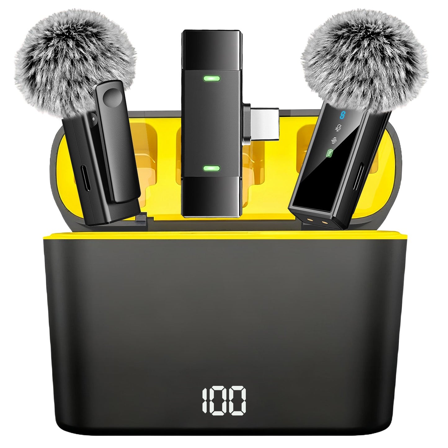 Btootos J68 Wireless Microphone for Android, Lavalier Microphones, noise cancelling mic mini for Clear Recording, 2 USB-C Mic for YouTube, Podcast, Vlogging, ASMR