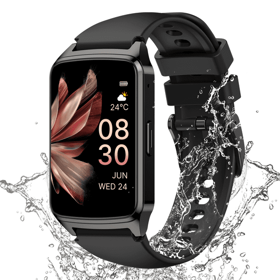 Fitness Tracker Smart Watch for Women Men Make/Answer Calls with Fitness and Wellness Tracking 100+ Sports Modes Step Calorie Counter IP68 Waterproof Fits for Android and iPhone, Black