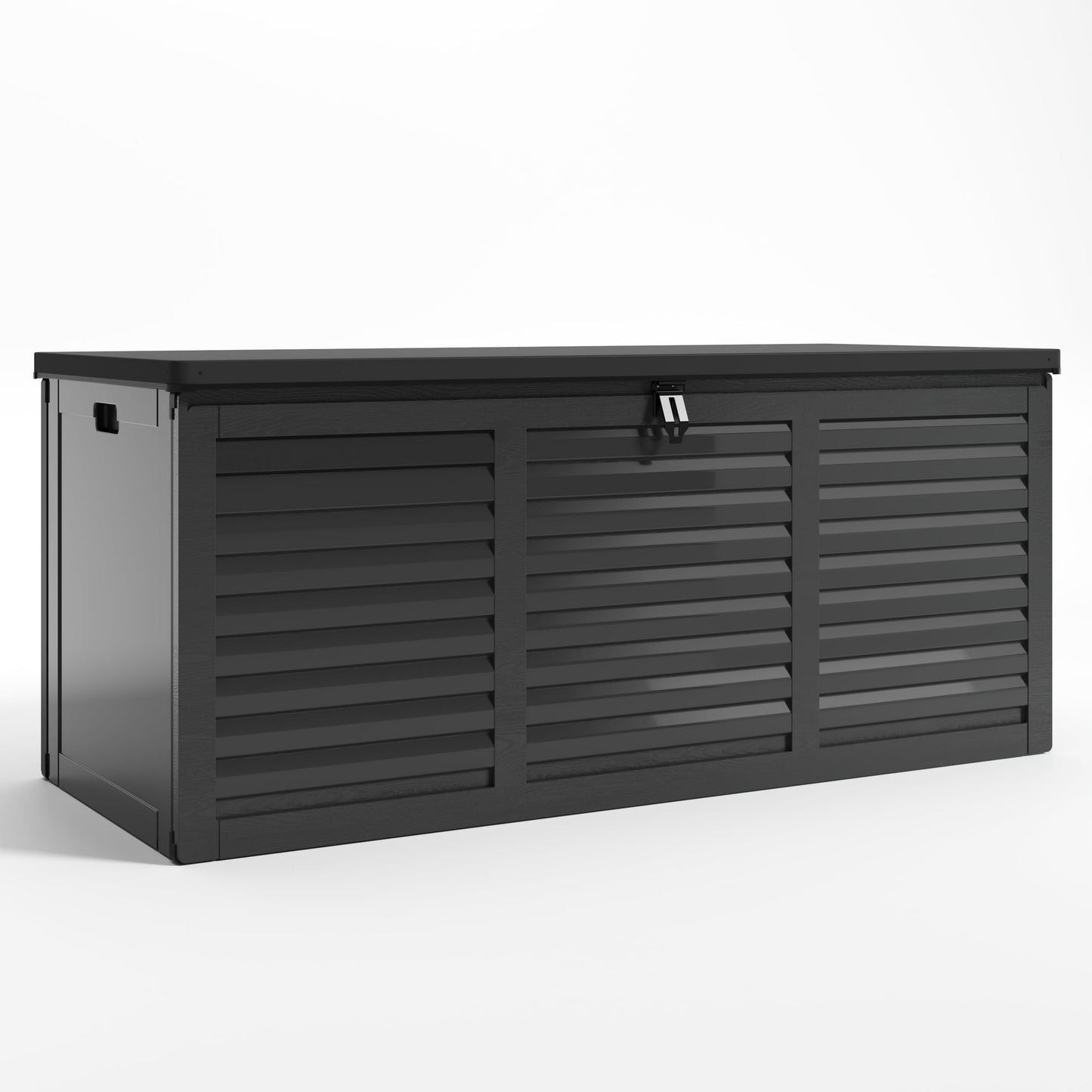Seizeen 130 Gallon Outdoor Storage Box, Resin Deck Box, Waterproof Large Patio Lockable Deck Box for Outside Cushions, Pool Accessories, Throw Pillows, Garden Tools, Black