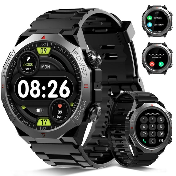 Smart Watch for Men Answer/Make Call for Android iPhone, 1.39" HD Screen Mens Watch 100+ Sports Modes, 400mAh Rugged Smartwatch Pedometer