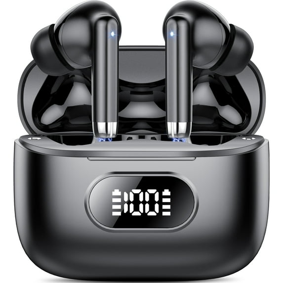 Wireless Ear Buds, Earbuds Bluetooth 5.3 Headphones 60H Playtime LED Display, HiFi Stereo Sound Waterproof in-Ear Earphones with 4 Microphone