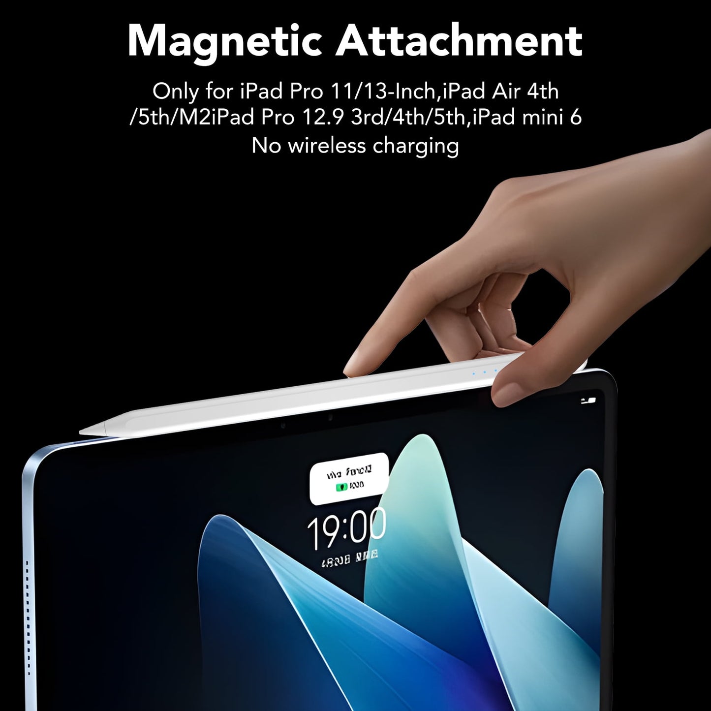 Stylus Pen for iPad 6th-11th Generation, Fast Charge with Palm Rejection & Tilt Sensitivity, Compatible with 2018-2025 iPad 6/7/8/9/10/11, Pro 11"/12.9"/M4, Air 3/4/5/M2/M3, Mini 5/6