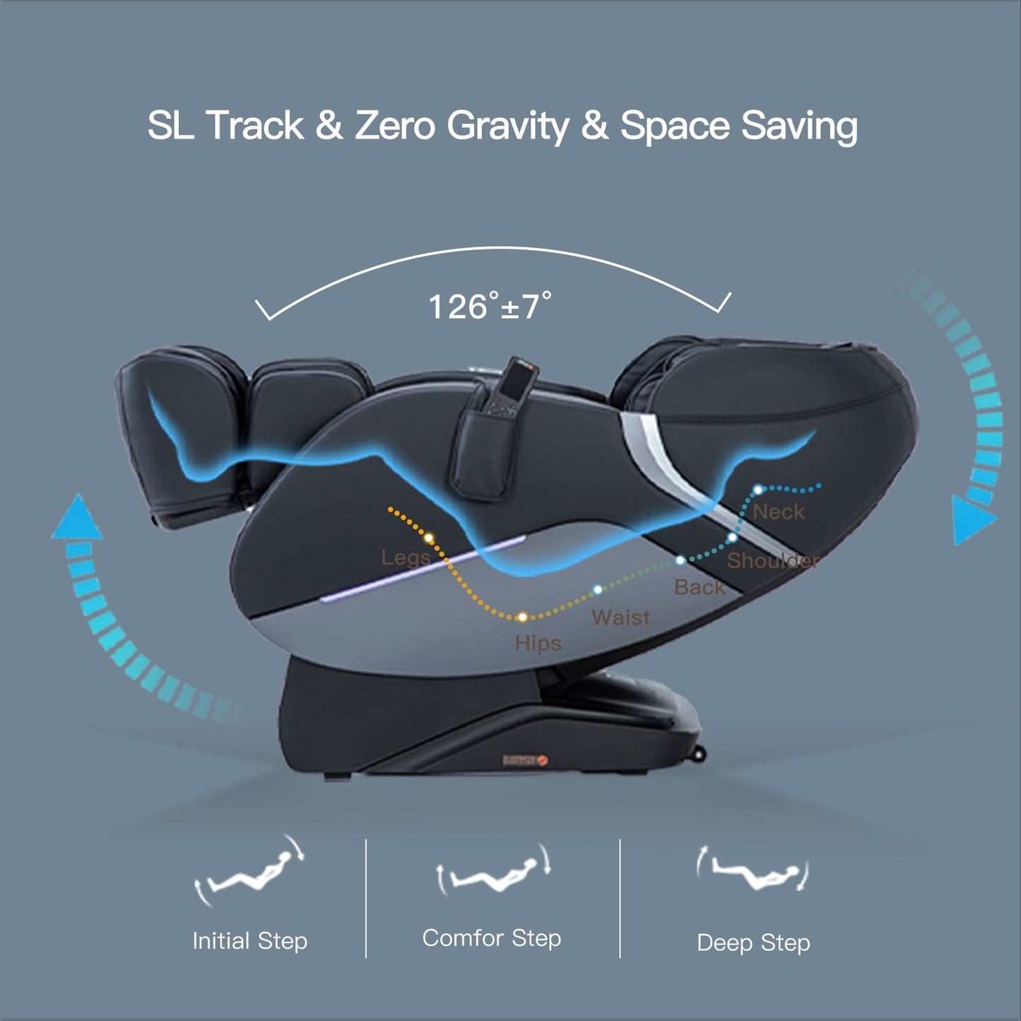 MassaMAX Full Body Massage Chair,Shiatsu Recliner with Zero Gravity,Bluetooth, Heat Therapy, Black