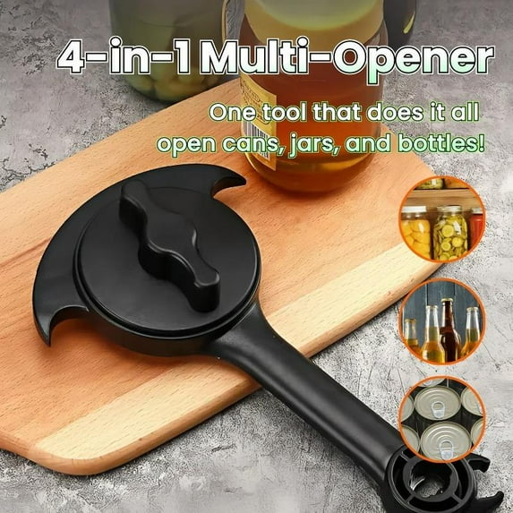 4-in-1 Multi-Functional Opener - Manual Can, Jar,and Bottle Opener