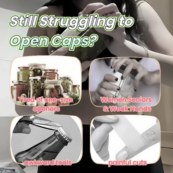 4-in-1 Multi-Functional Opener - Manual Can, Jar,and Bottle Opener