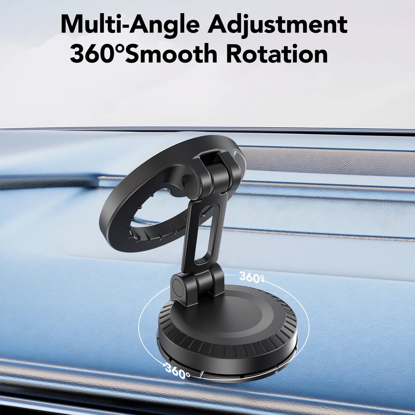 FAMOO Magsafe car Holder for Car, Dashboard Phone Holder for iPhone, Compatible for MagSafe Car Mount, Rotate 360 Degrees, Fit for iPhone & Android, Black