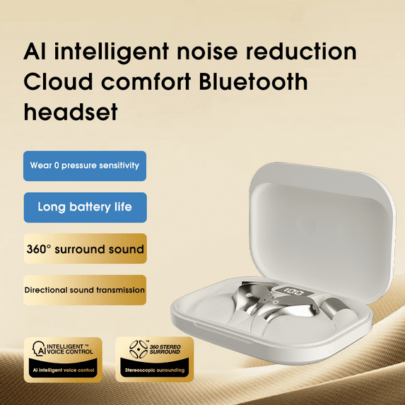 Open Ear Earbuds, Bluetooth 5.4 Wireless Earphones, 48H Playtime, ENC Microphone Clear Talk, with Earhooks And LED Power Display the Waterproof Headphones, Ideal for Fitness, Travel