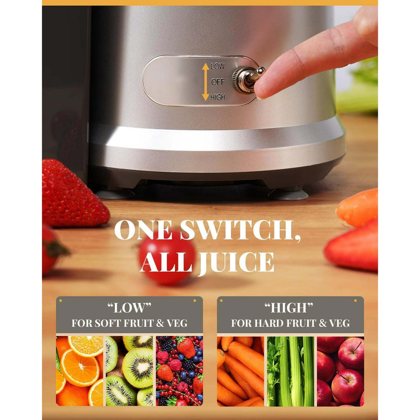 Juicer Machine, 1200W Centrifugal Juicer Extractor with Wide Mouth 3.2" Feed Chute for Fruit Vegetable, Easy to Clean, Silver