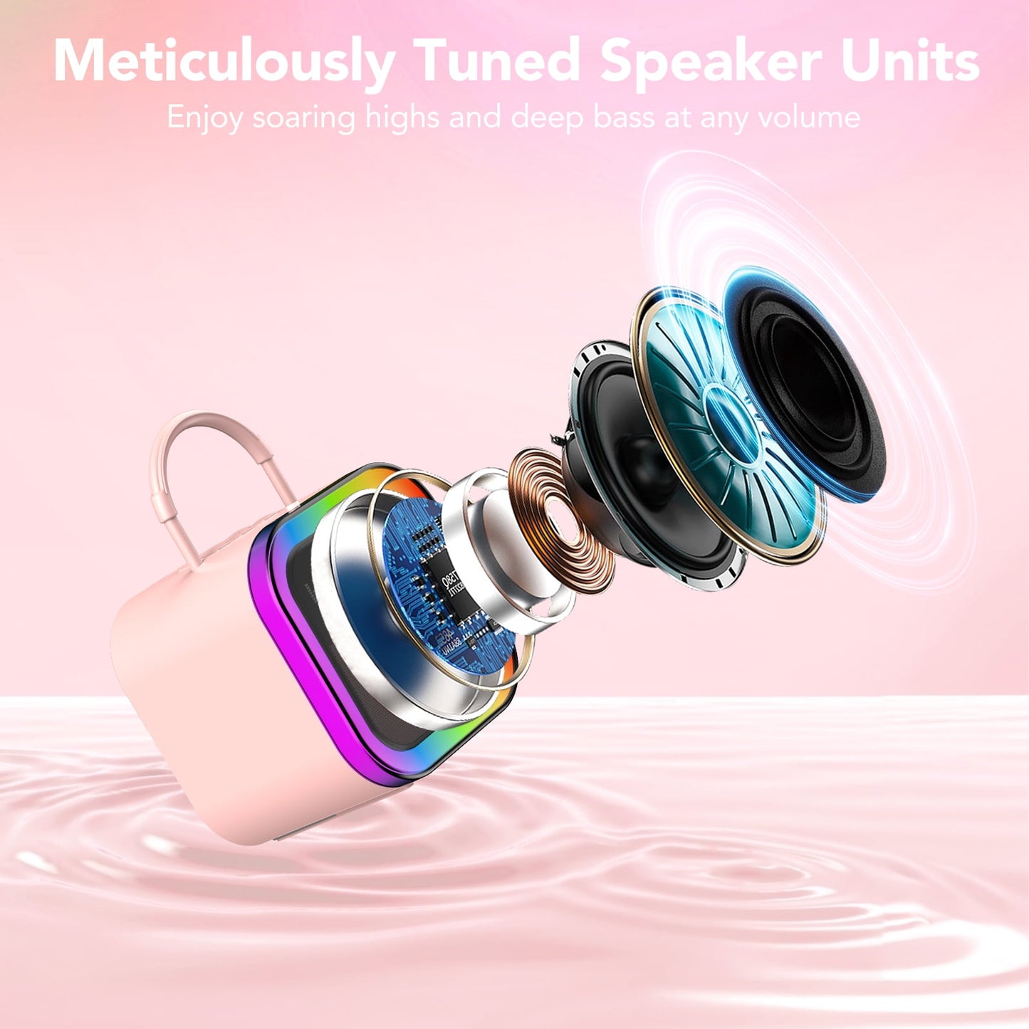 Mini Karaoke Machine for Kids Adults, Portable Bluetooth Speaker with 2 Wireless Microphones, Birthday Gifts for Ages 3-12 Year Old, Voice Changer, Portable Karaoke Machine for Family Party