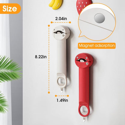 Stainless Steel Adjustable Screwer, 3 In 1 Multifunctional Retractable Bottle Opener Jar Opener for Weak Hands, Senior Arthritis (Red)