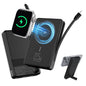 Portable Charger with Built-in-Cable, Magnetic Wireless iWatch Charger,10000mAh Power Bank,PD 22.5W Fast Charging Battery Pack Compatible with iPhones and Apple Watch(Black