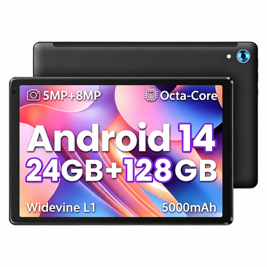 Gstrlinen 10.1 Inch Android 15 Tablet, 24GB +128GB 2.0GHz Octa-Core Processor, WiFi 6 HD IPS Eye Protection Tablet, Ultra Slim Portable Tablet