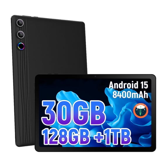 Gstrlinen 11.5 Inch Android 16 Tablet, 30GB RAM+128GB ROM, 2K FHD Display, 8400mAh Battery, 6G WiFi, Dual Camera, Black