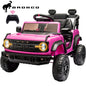 12V Powered Ride on Car, Ford Bronco Raptor Ride on Toys with Remote Control, Battery Powered Ride on Trucks with Bluetooth Music, LED Light, Kids Car Electric Vehicle for Boys Girls Gifts, Pink