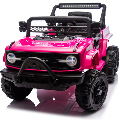 iRerts 12V Ride on Cars with 6 Wheel, Powered Ride on Toys with Remote Control, Bluetooth, Music, USB/MP3/Microphone Ports, Six-Wheel Suspension, Electric Cars for Kids 3-6 Ages Gift, Pink