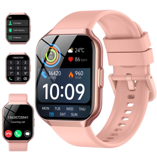 2025 NEW Smart Watch, 1.96''HD Screen SmartWatch for Men Women's, Answer/Make/Message, 100 Sports Modes, IP68 Waterproof Fitness Tracker Compatible with Android and iPhone, Holiday Gifts,Pink