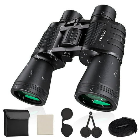 VAMOUT 20X50 Binoculars for Adults, HD High Powered Binoculars, Compact Waterproof Binoculars with Low Light Vision for Bird Watching Hunting Camping Travel Stargazing Cruise with Carrying Bag