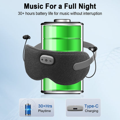 Sleep Headphones, Sleep Mask with Headphones Bluetooth 5.3 with HD Stereo Speakers for Side Sleepers, Zero Eye Pressure, Adjustable 3D Sleep Eye Mask for Airplane/Travel/Meditation/Nap