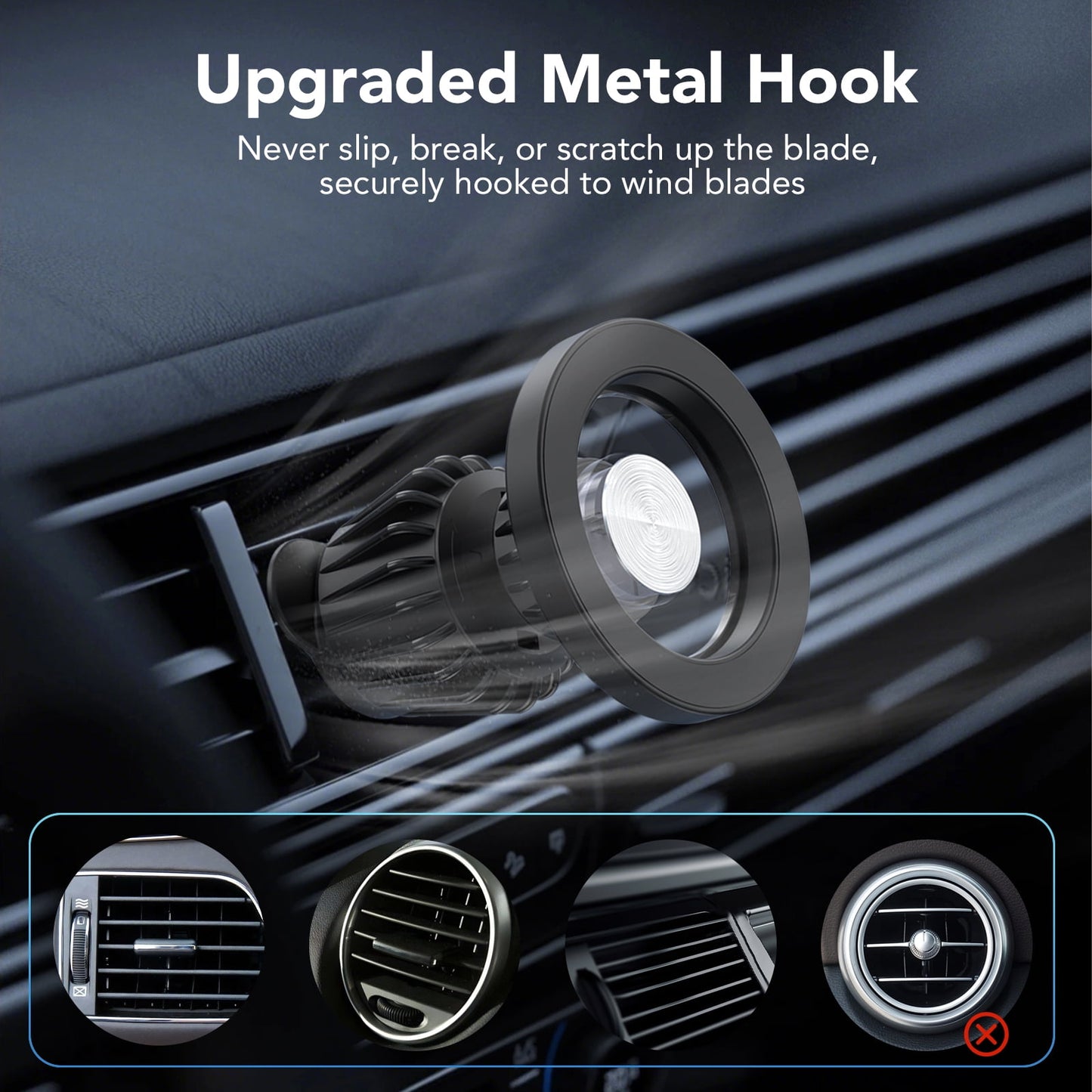 FAMOO Magsafe car mount for Car Features Strong Magnets, with Car Phone Holder Mount Designed for Dashboard Use.360° , Car Phone Holder Works As Practical Car Accessories Fit for iPhone, Black