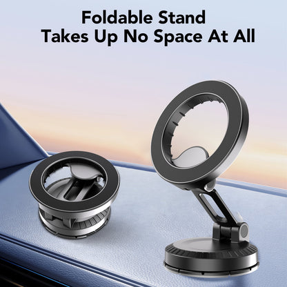 FAMOO Magsafe car Holder for Car, Dashboard Phone Holder for iPhone, Compatible for MagSafe Car Mount, Rotate 360 Degrees, Fit for iPhone & Android, Black