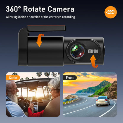 Dash Cam for Car, HD 1080P Dual Recording Driving Recorder, 140° Wide-Angle Super Night Vision, with 32GB SD Card