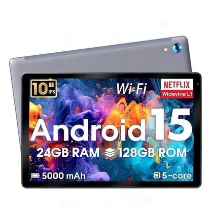 Gstrlinen  10.1 Inch Tablet, 24GB RAM 128GB ROM, Octa-Core Processor, Wi-Fi 6, Gray