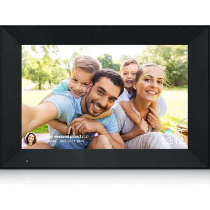 AEEZO Digital Photo Frame 10.1 Inch WiFi Picture IPS HD Touch Screen Smart Cloud Photo Frame with 16GB Storage, Auto-Rotate, Easy Setup to Share Photos or Videos Remotely via AiMOR APP (Black)