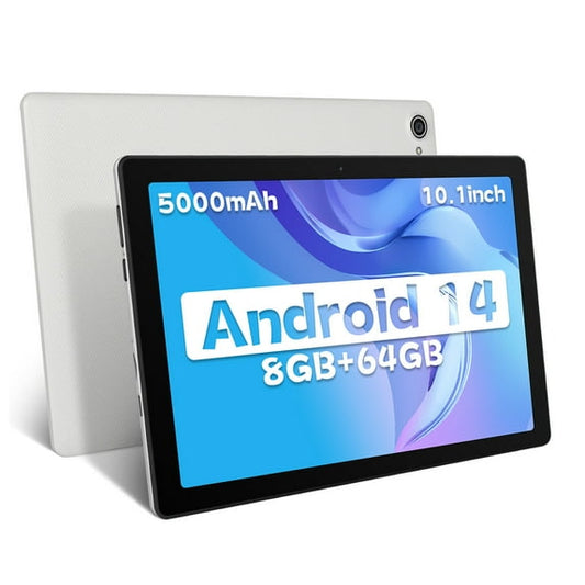 AEEZO Tablet 10 inch Android 14,Octa-Core Processor with 64GB Storage, Dual 5MP+8MP Camera, WiFi 6, Bluetooth,Long Battery Life, Performance Tablet (White)