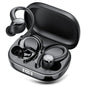 Bluetooth Headphones 5.4, 60Hrs Playtime Wireless Earbuds, Bass Boost 85%, Over-Ear Headphones Built-in 4 ENC Mics, IPX7 Waterproof Ear Buds with Earhook for Exercise Running Sports Black