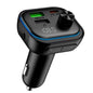 FM Transmitter Bluetooth with USB C Charger & Hands-Free Calling, Wireless Radio Adapter MP3 Player, Supports U Disk/AUX, Bluetooth FM Transmitter for Car, Compatible with iPhone/Android