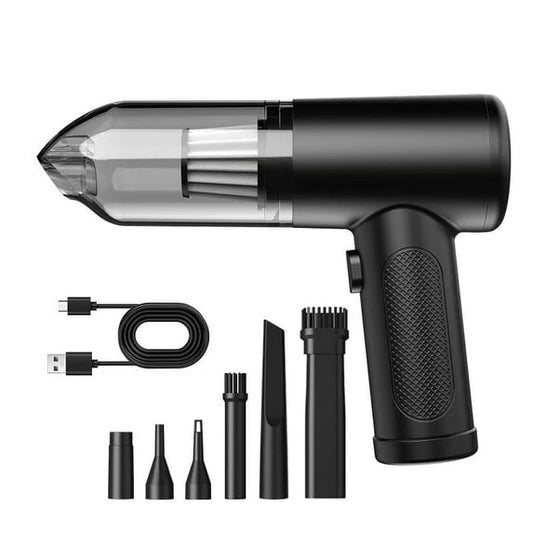 Car Vacuum Portable Blower Cordless 2-in-1, Rechargeable Battery Powered, with LED Lights, Pressure Gauge, for Auto Motorcycles Bikes Balls, Cleaner for Car Home Office