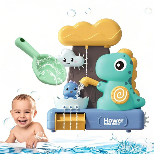 QXQ Suction Bath Toys, Baby Bathtub Toy with Interactive Features for Cognitive Development, Toddler Dinosaur Bath Toy for Boys and Girls 18 Months +