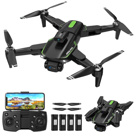 Drone with Camera for Adults, Dual HD Cameras 90°Adjustable Lens, Brushless Motor, Optical Flow Positioning, 12.6*11*2.8in