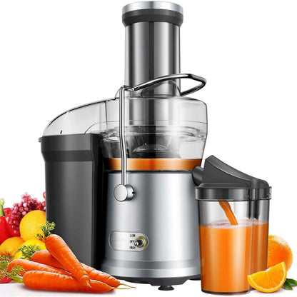 Juicer Machine, 1200W Centrifugal Juicer Extractor with Wide Mouth 3.2" Feed Chute for Fruit Vegetable, Easy to Clean, Silver