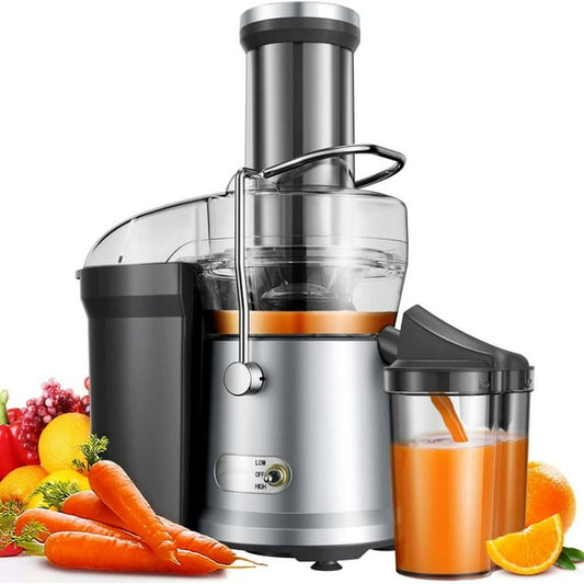 Juicer Machine, 1200W Centrifugal Juicer Extractor with Wide Mouth 3.2" Feed Chute for Fruit Vegetable, Easy to Clean, Silver