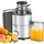 Juicer with 800W Motor, SHARDOR Juicer Machine with 3” Feed Chute, Dual Speeds Juice Maker for Fruits and Veggies, Anti-Drip Function Centrifugal Juicer, Include Cleaning Brush, BPA-Free, White
